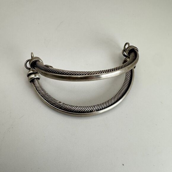 Possible vintage TAXCO Solid Sterling Silver Hinged Bangle Bracelet, Stamped! - Picture 5 of 11